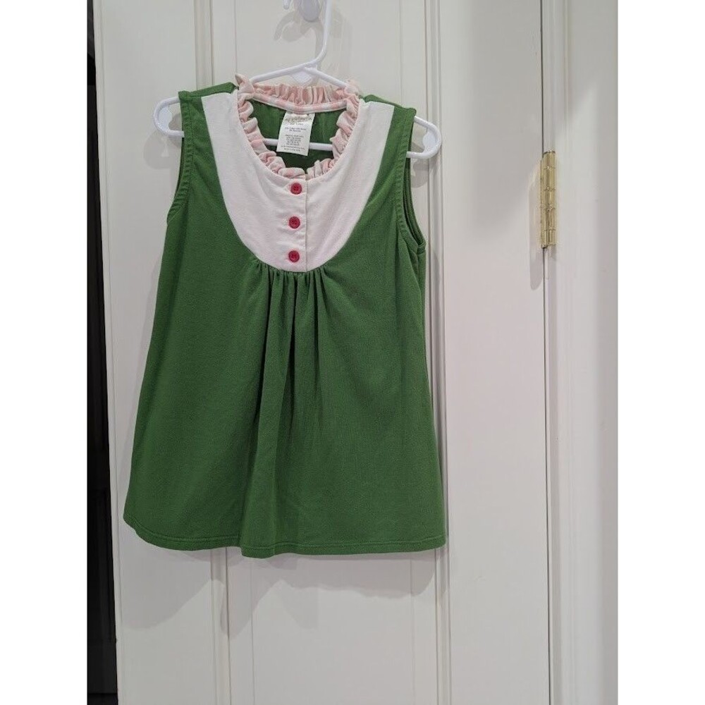 Rare Persnickety Top Size 6 Green Pink With Ruffle Collar